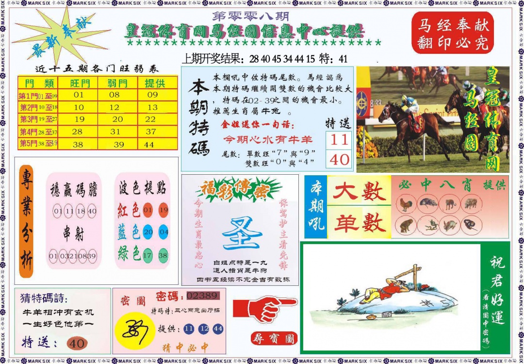 008期体育网马经图[图]