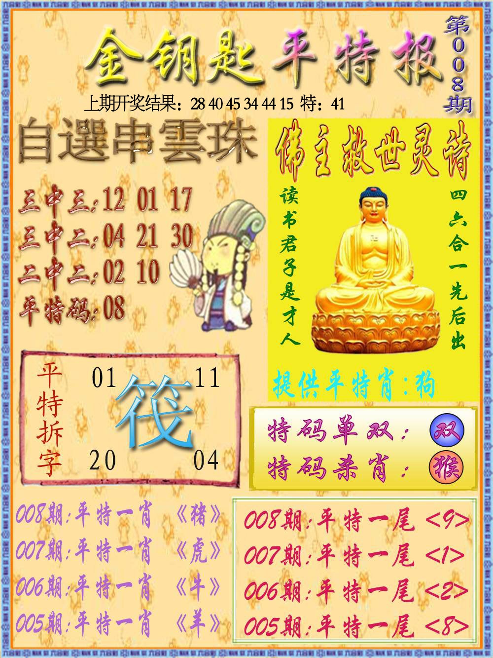 008期金钥匙平特报[图]