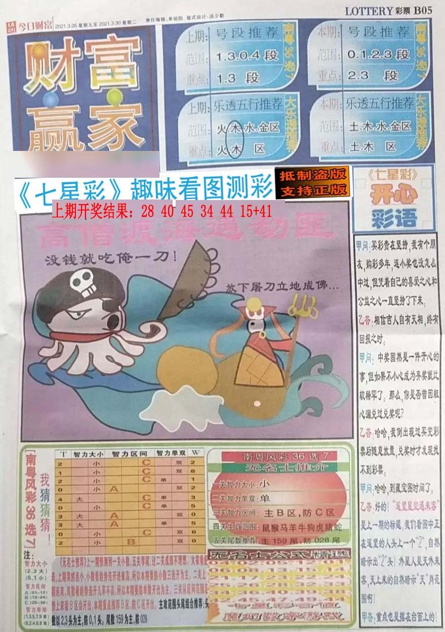 008期财富赢家（七星彩）[图]