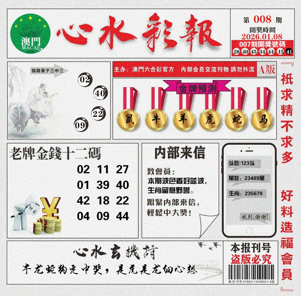 008期心水彩报[图]
