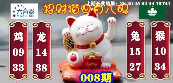 008期招财猫四肖八码[图]