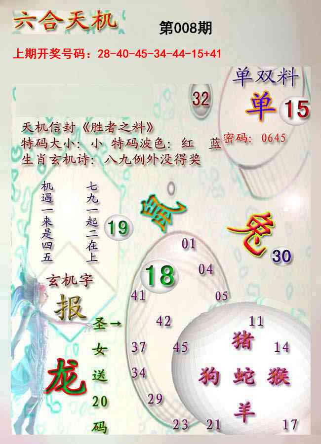 008期天机报[图]