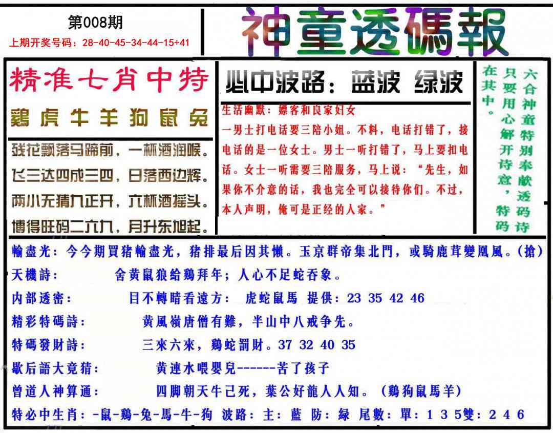008期神童透码报[图]