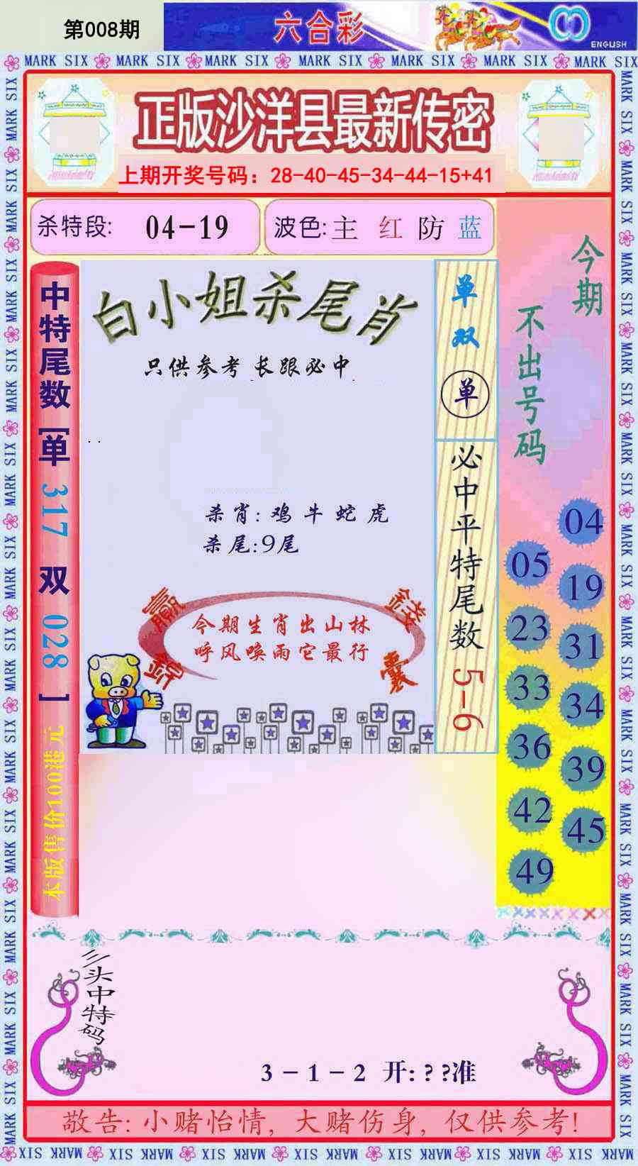 008期沙洋县最新传密[图]