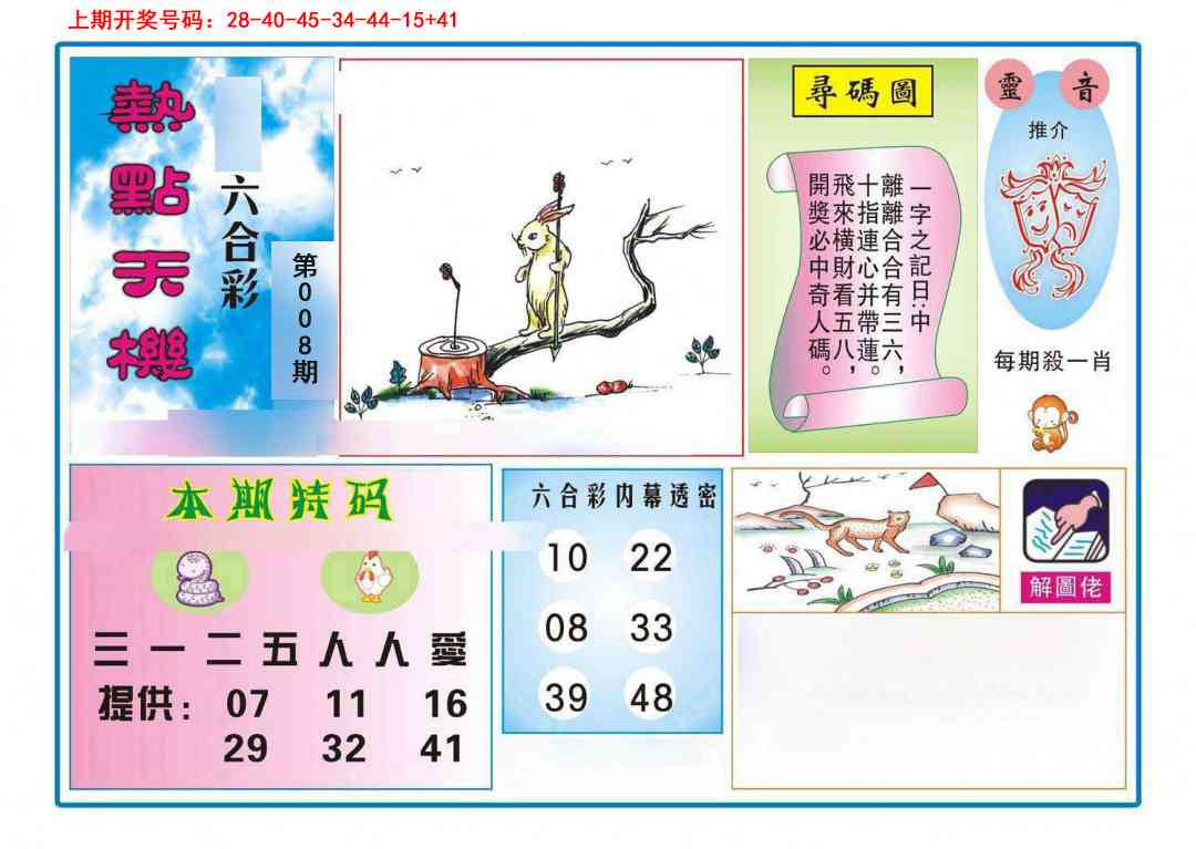 008期热点天机[图]