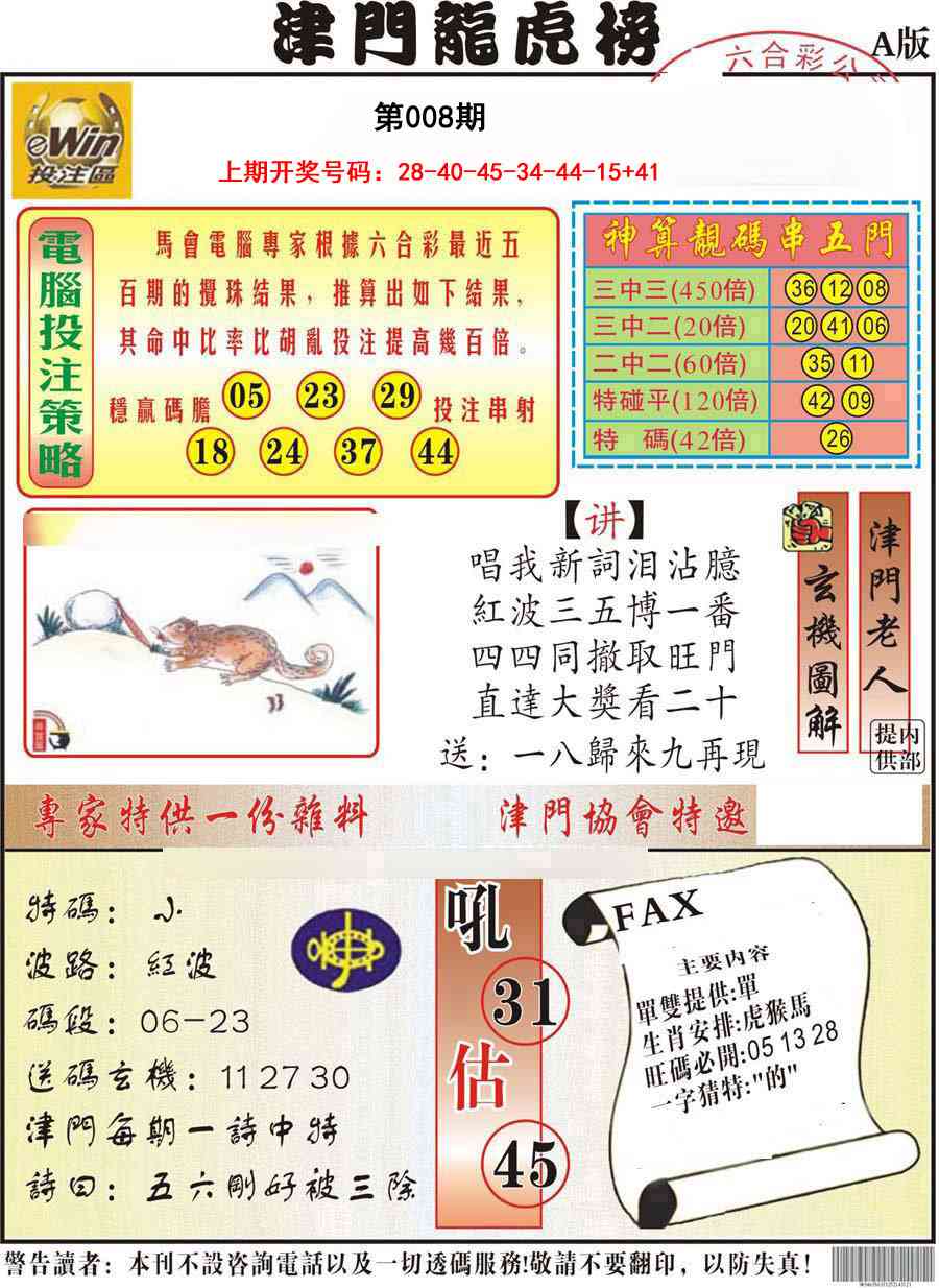 008期津门龙虎榜A[图]