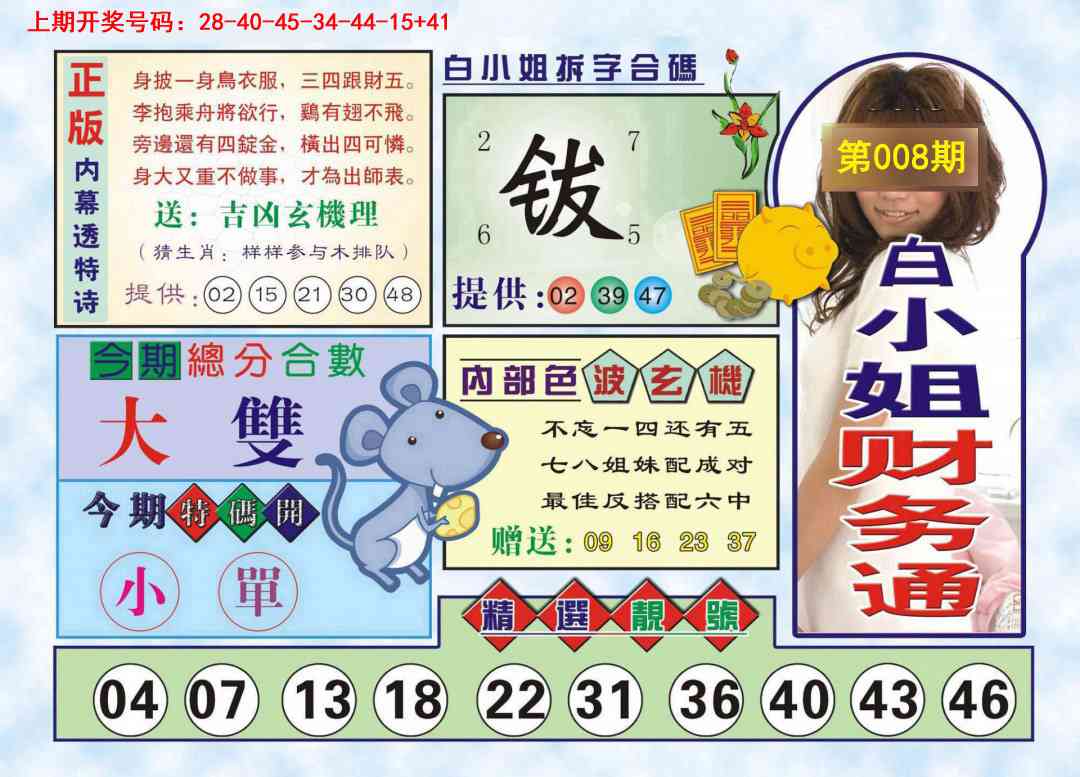 008期白小姐财务通[图]