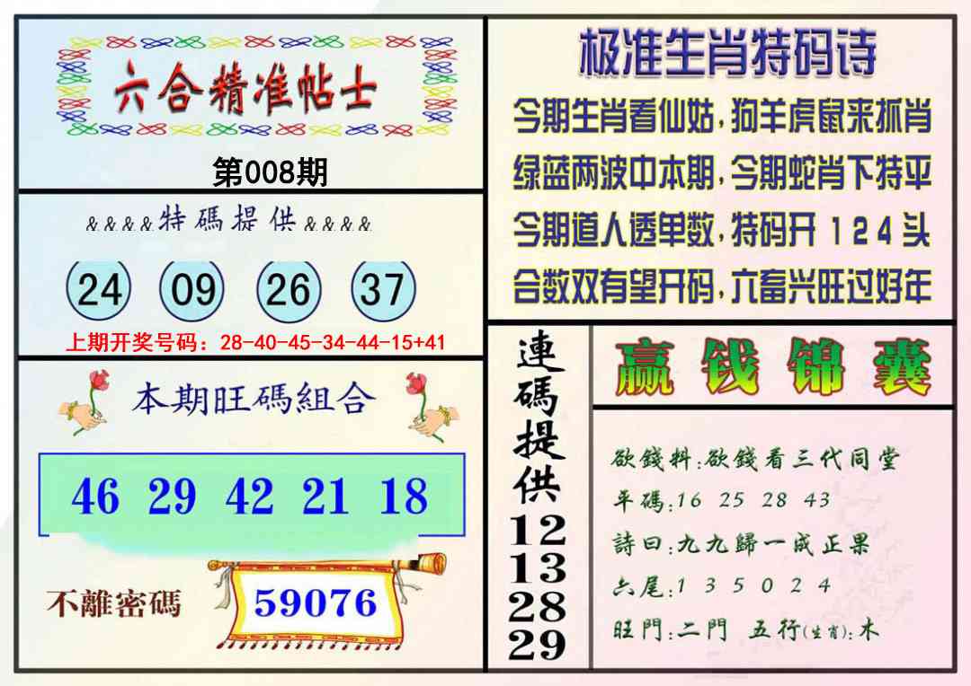 008期精准贴士[图]