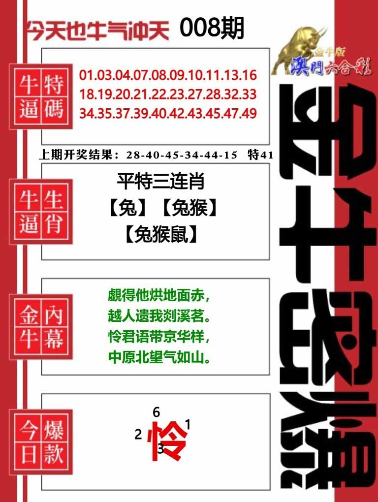 008期金牛密爆[图]
